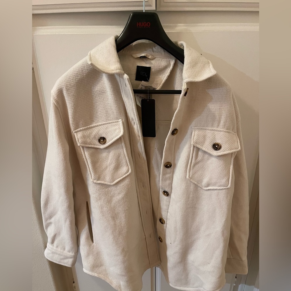 RDI Cream Oversized Shirt Jacket M NEW